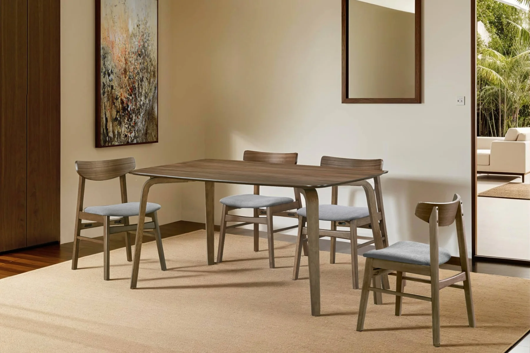 Addison Rectangular Walnut Dining Table – 150cm - Image 2