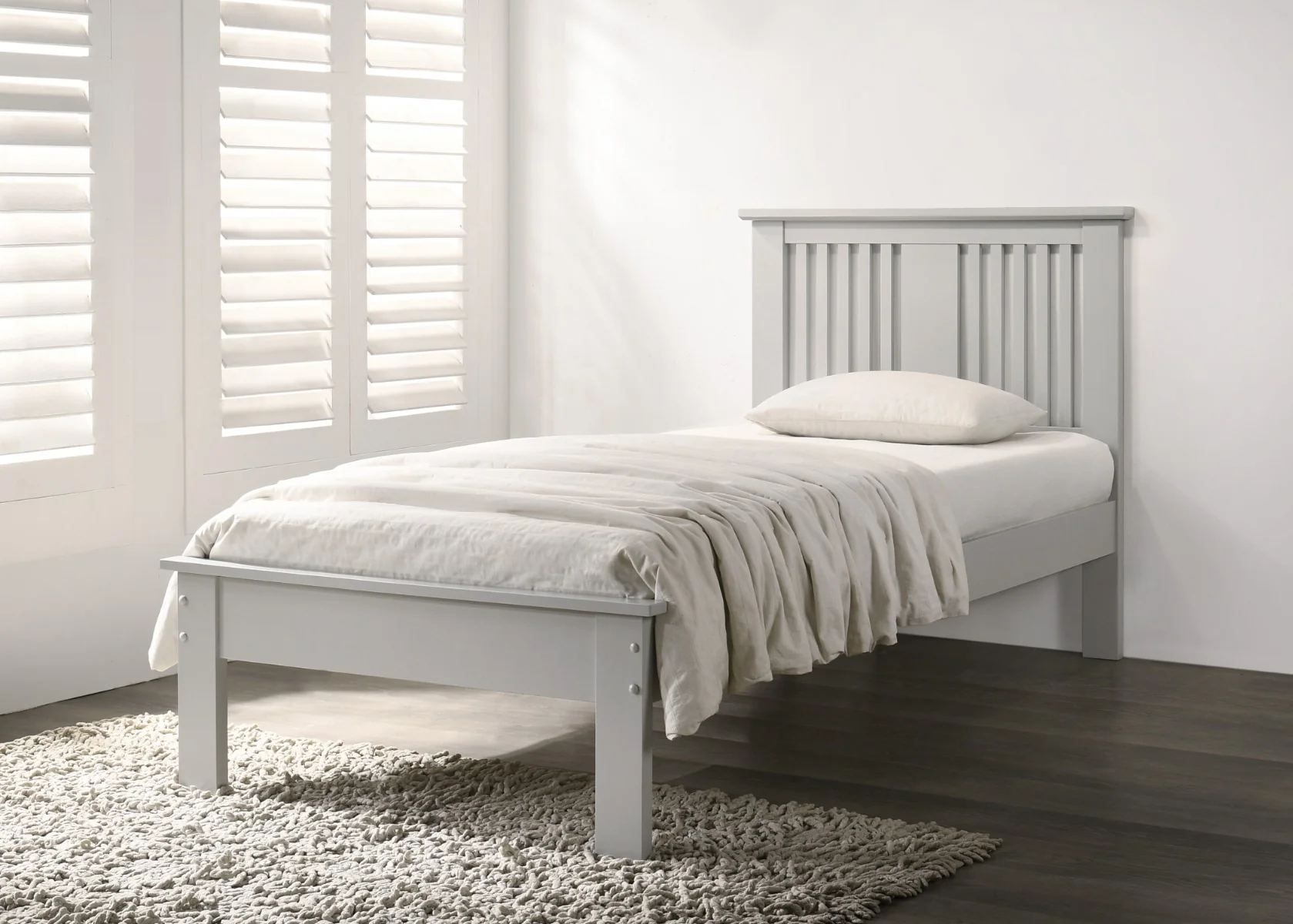 Alana 3ft Bed Frame – Grey Semi-Gloss Finish