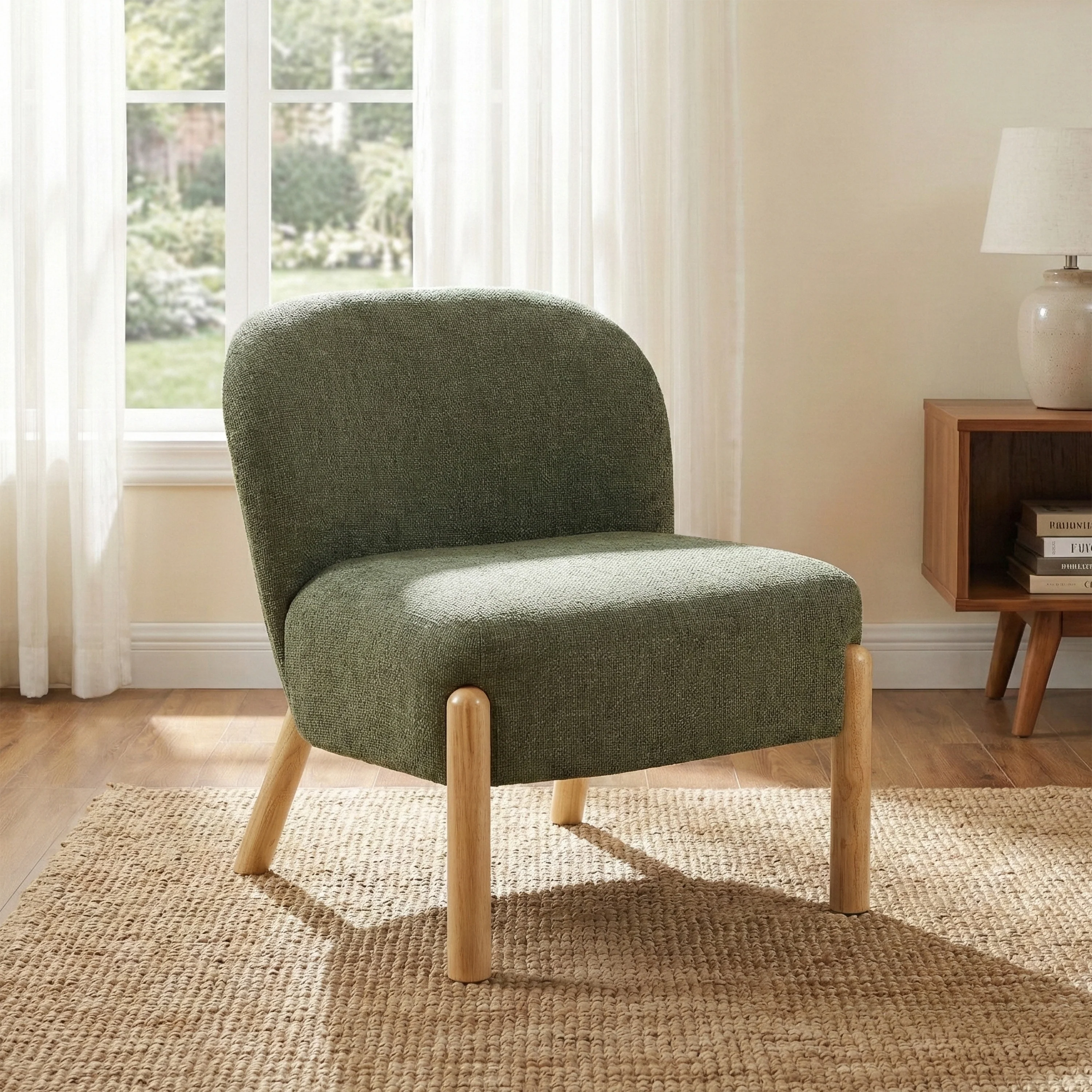 Alana Chair – Moss Green Armless Accent Chair (PRE-ORDER FOR JULY) - Image 8