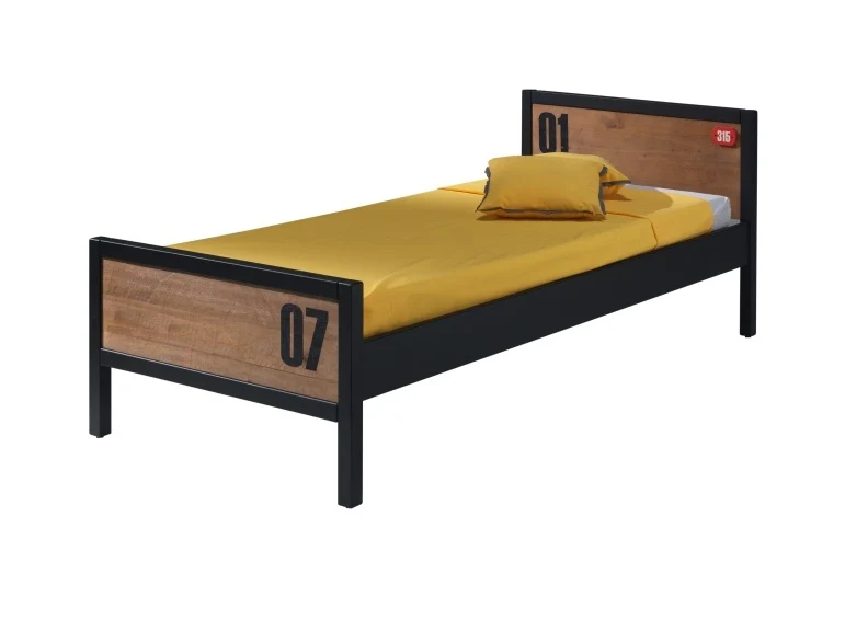 Alex Bed with Optional Underbed Drawer – Industrial Style Pine & MDF 200x90cm - Image 3