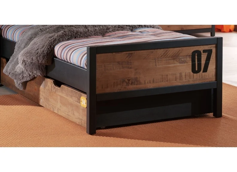 Alex Bed with Optional Underbed Drawer – Industrial Style Pine & MDF 200x90cm - Image 6