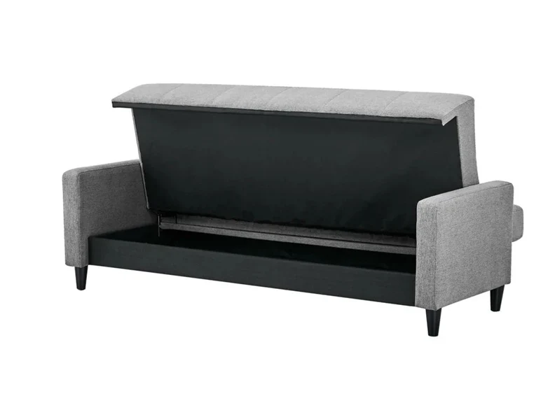 Alfie Storage Sofa Bed – Grey Fabric with Underneath Storage - Image 6