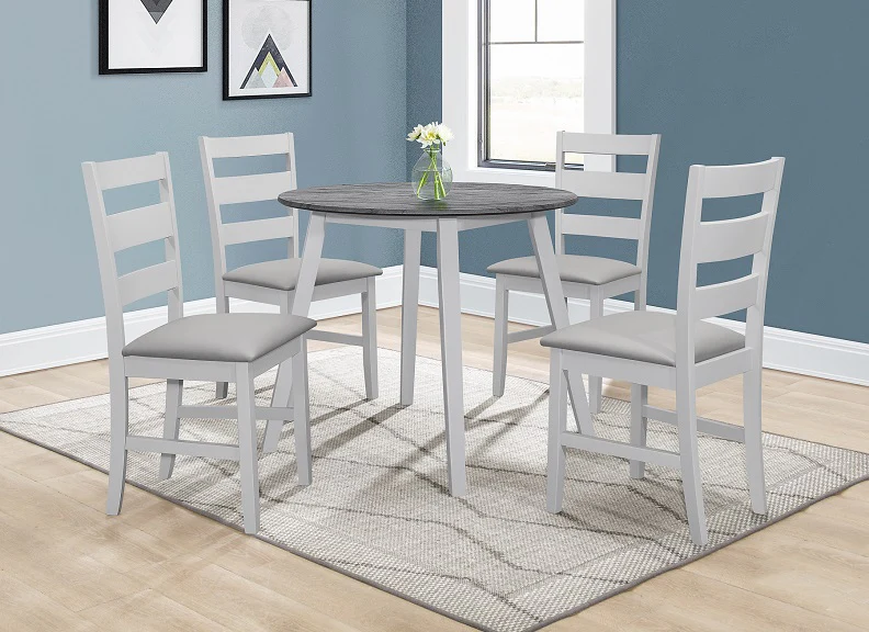 Alicante Dining Sets – Stone Effect Table with Grey Lacquered Bodies and Padded Chairs