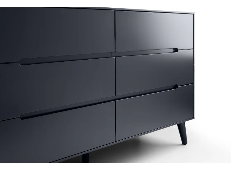 Alicia Grey Six Drawer Wide Chest - Image 4