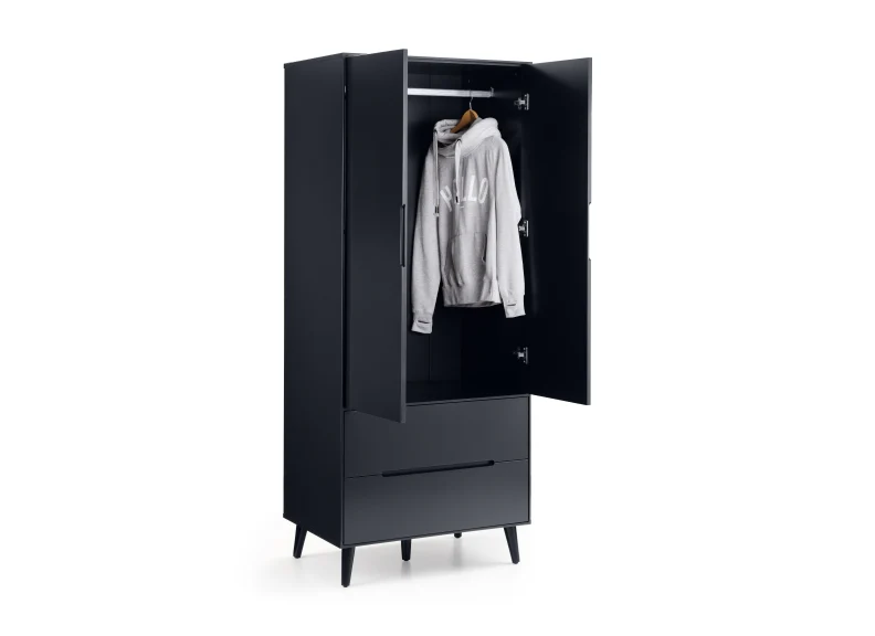 Alicia Grey Two Door Combi Wardrobe - Image 5