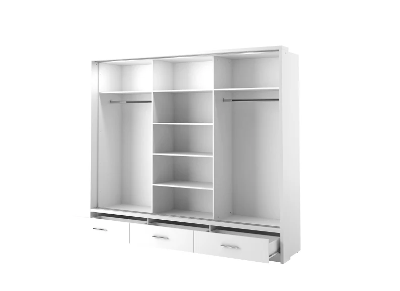 Alpha 2.5 m White Mirrored Sliderobe - Image 3