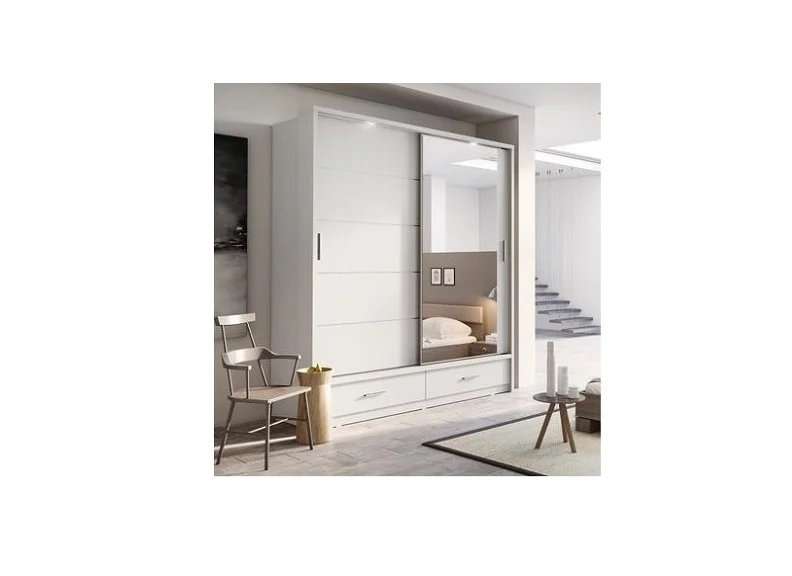 Alpha 2m Mirrored Sliderobe – Chic Wardrobe with LED Lighting - Image 3