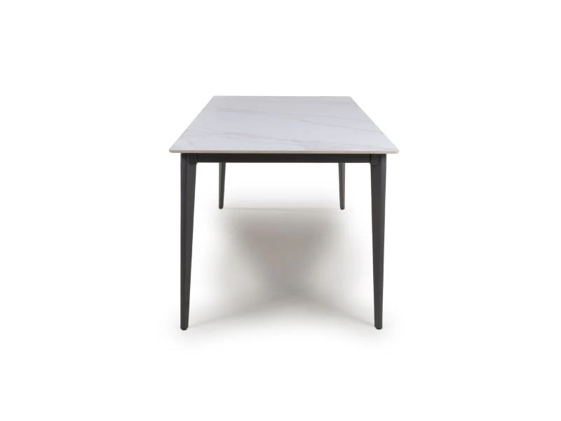 Amalfi Table 1800mm – White Sintered Stone with Metal Legs