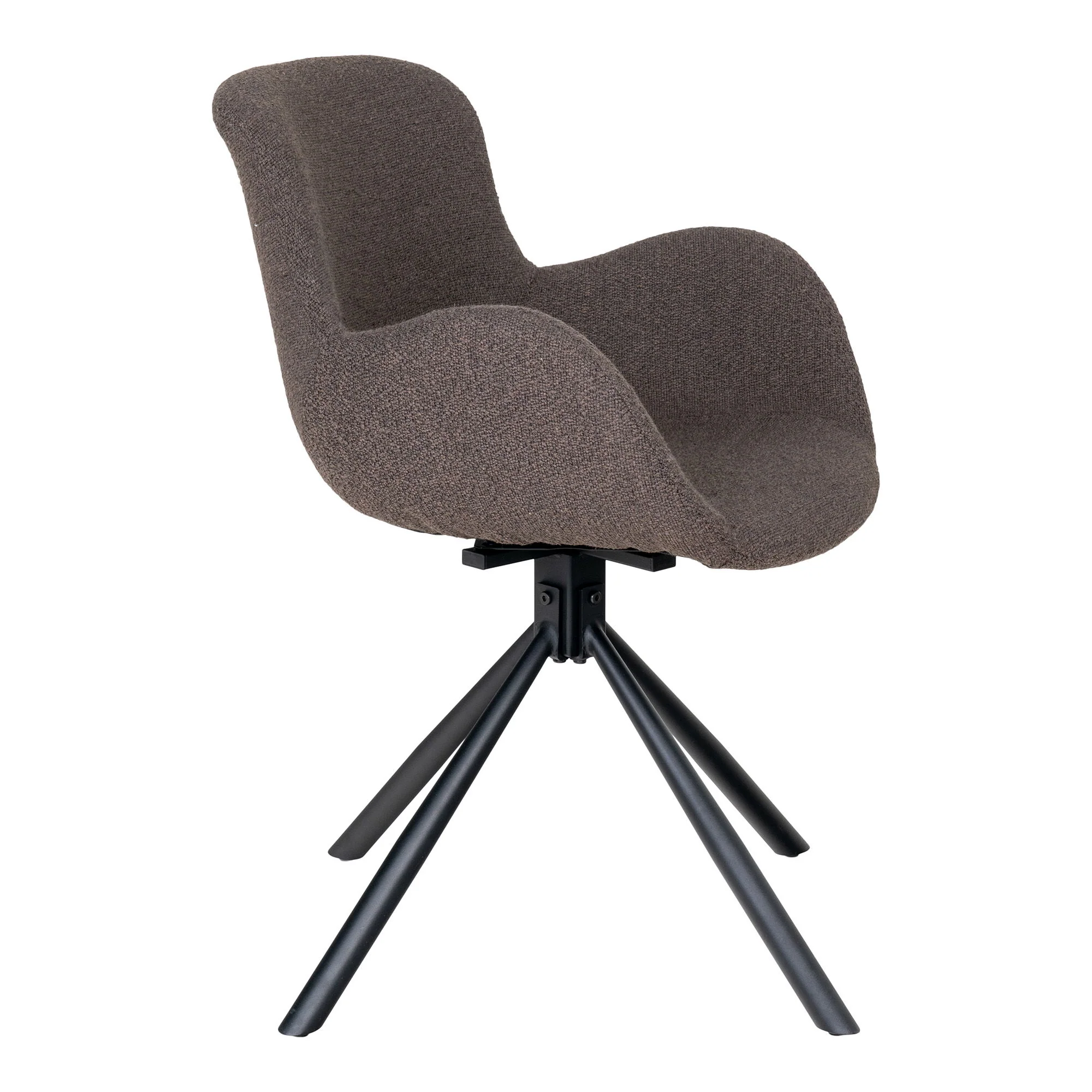 Amorim Dining Chair Option 2 – Mushroom Fabric with Steel Frame - Image 2