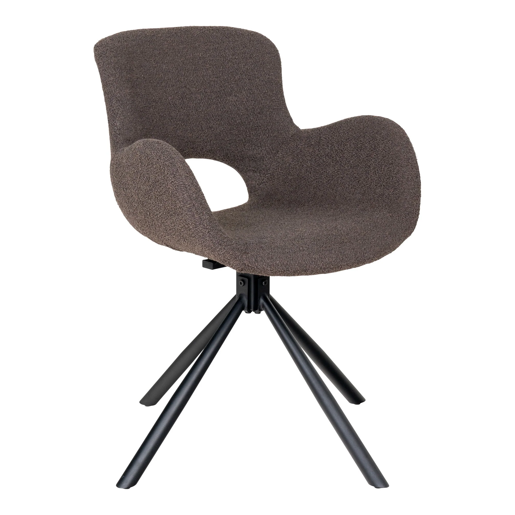 Amorim Dining Chair Option 2 – Mushroom Fabric with Steel Frame - Image 3