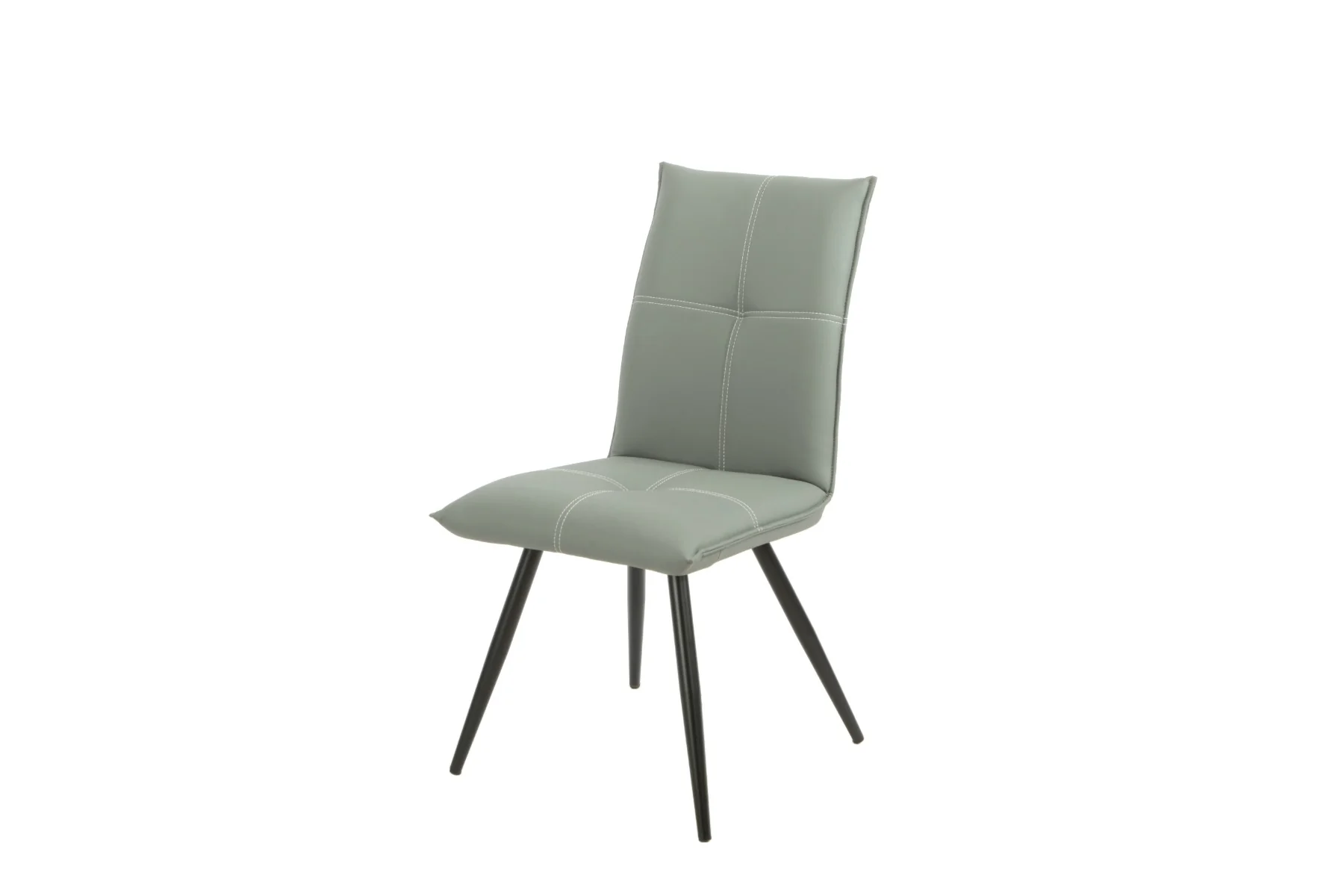 Anya Dining Chair – Grey Upholstered with Black Legs 450mm