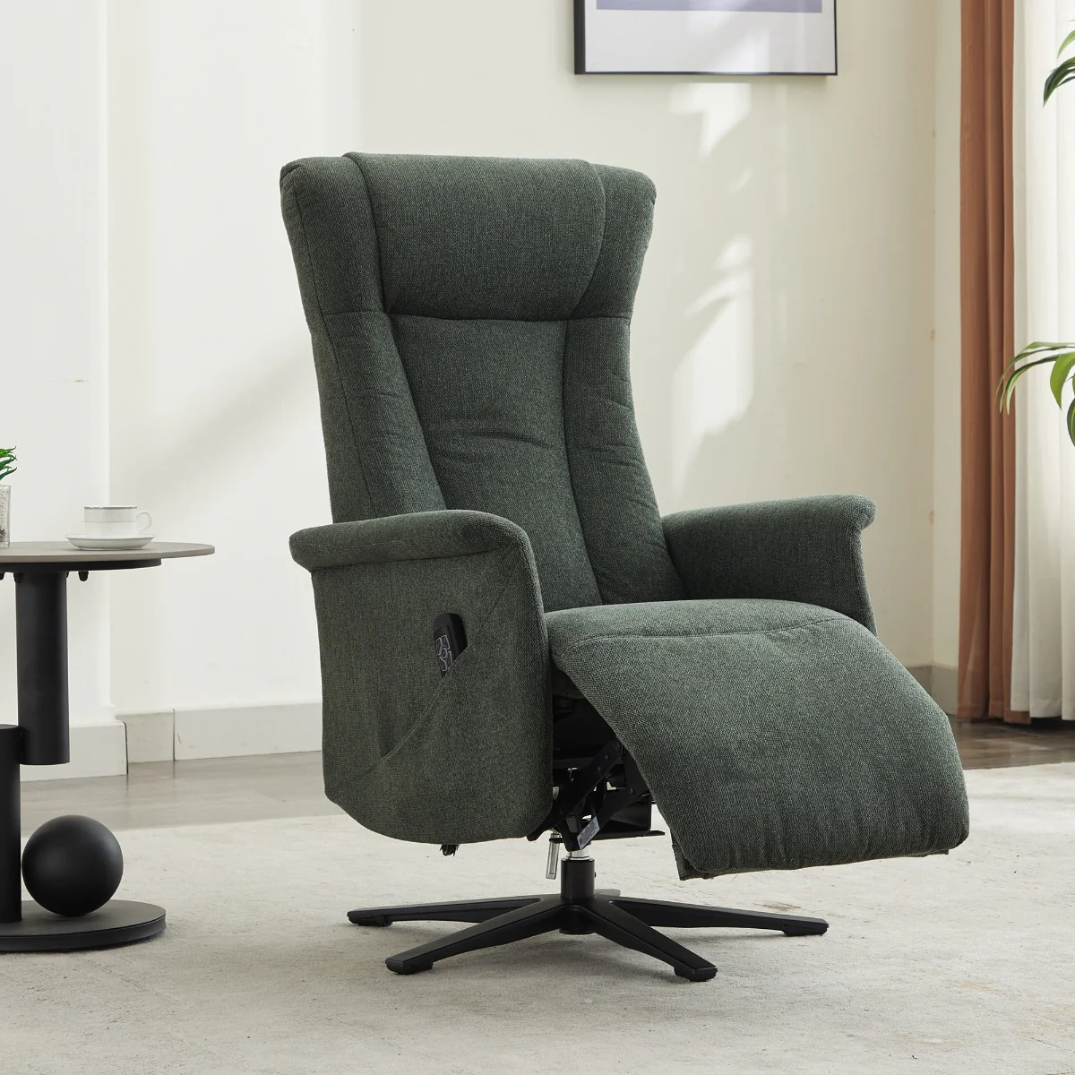Apero Swivel Electric Recliner – Winter Moss Dual Motor with Lumbar Support