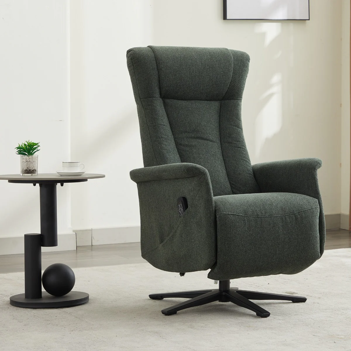 Apero Swivel Electric Recliner – Winter Moss Dual Motor with Lumbar Support - Image 3