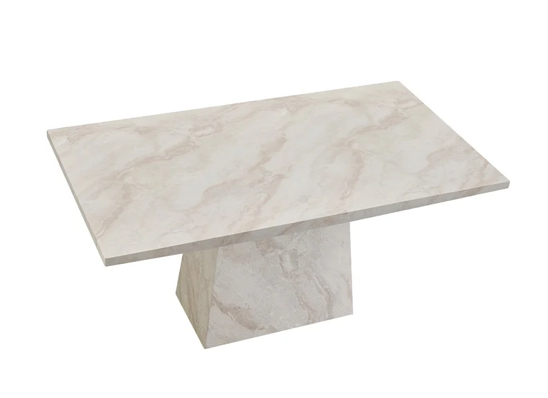Apollo Fixed Dining Table – Marble Effect with Taupe Finish (PRE-ORDER SMALL FOR JULY) - Image 5