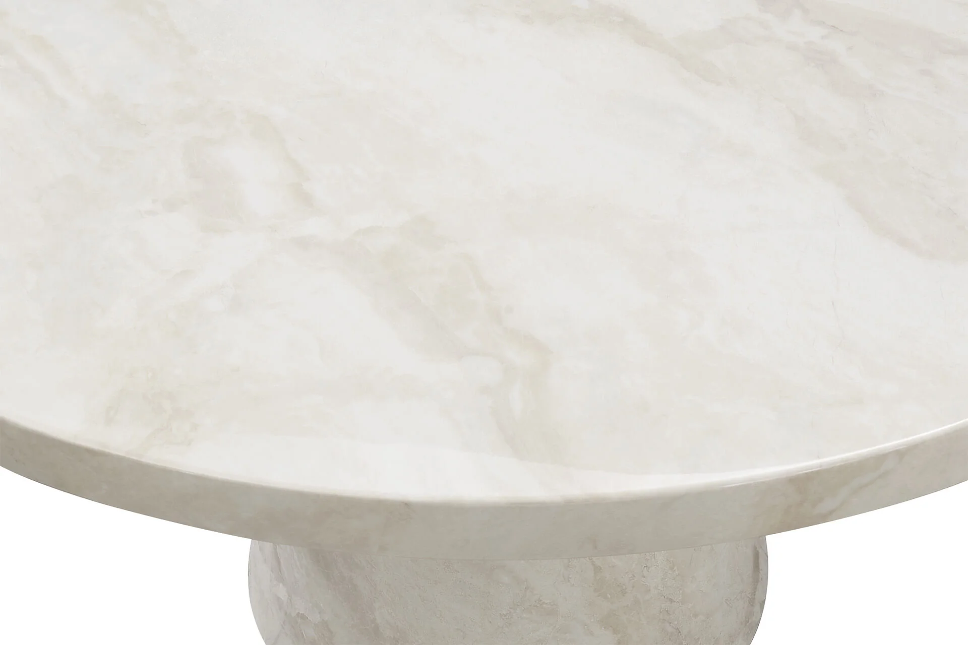 Apollo Round Dining Table 130cm – Glossy Taupe Marble Finish (PRE-ORDER FOR JULY) - Image 3