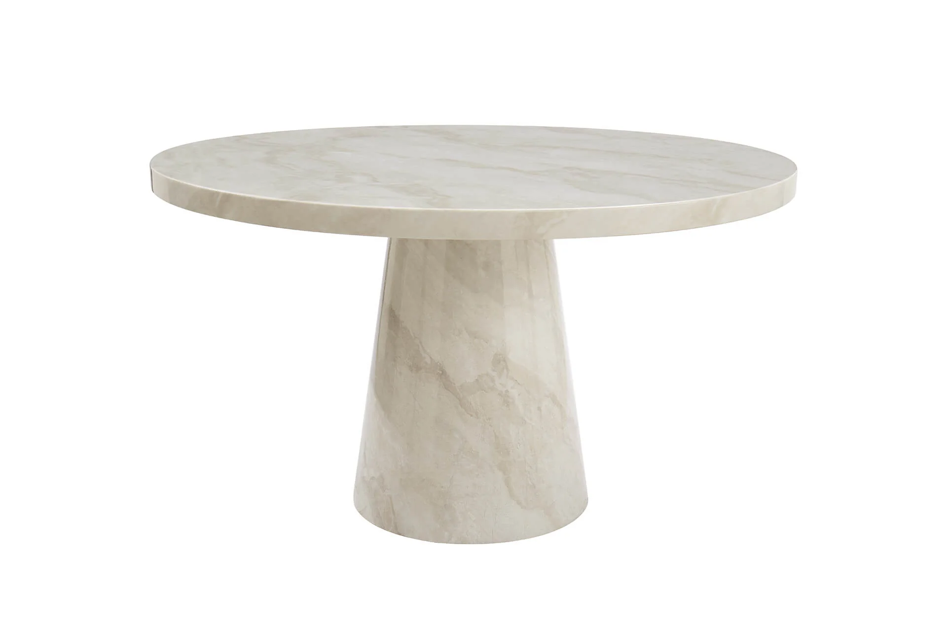 Apollo Round Dining Table 130cm – Glossy Taupe Marble Finish (PRE-ORDER FOR JULY) - Image 4