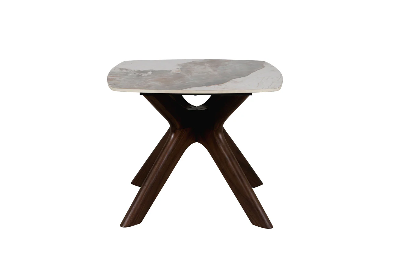 Ariya Lamp Table – Sintered Stone Top with Dark Walnut Frame - Image 3