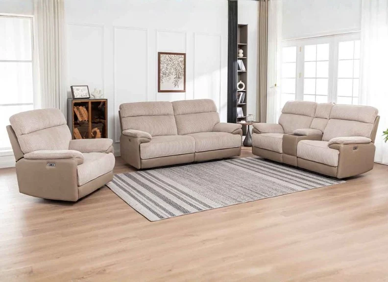 Arlington Cord Fabric Powered Reclining Armchair – Ultra-Comfort Dual-Texture Design (Copy) - Image 4