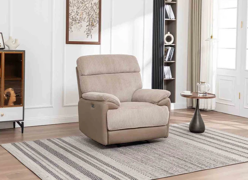Arlington Cord Fabric Powered Reclining Armchair – Ultra-Comfort Dual-Texture Design (Copy)
