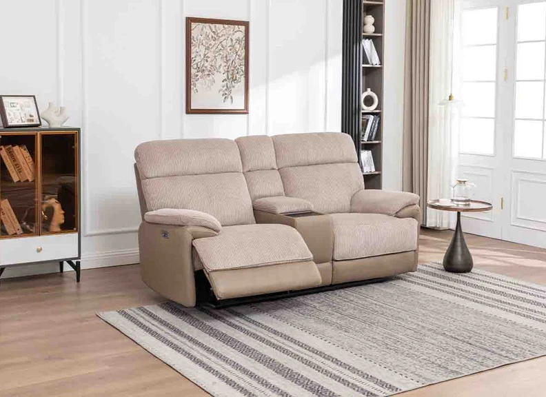 Arlington Cord Fabric Powered Reclining 2PPC Sofa W/Console
