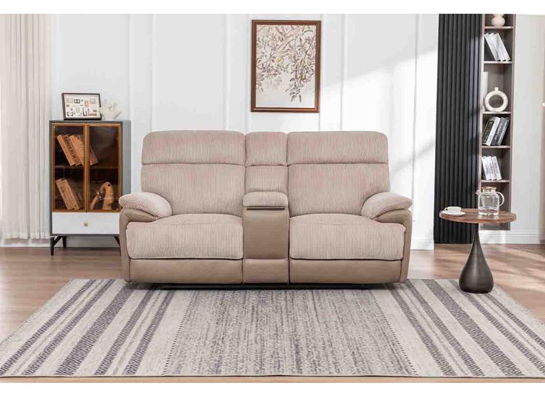 Arlington Cord Fabric Powered Reclining 2PPC Sofa W/Console - Image 3
