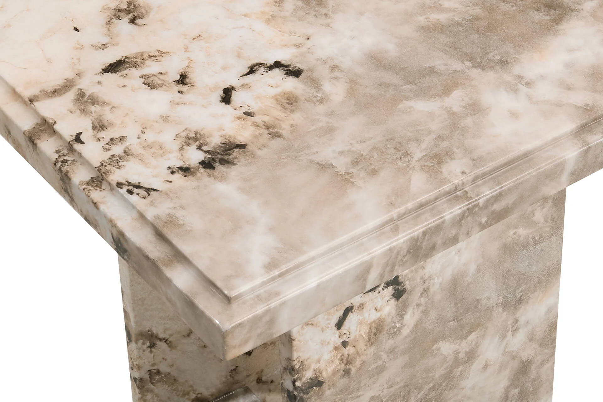 Artemis Lamp Table – Mottled Mocha Marble with High-Gloss Finish - Image 4