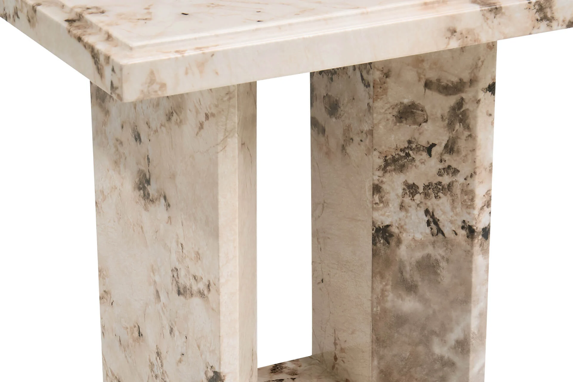 Artemis Lamp Table – Mottled Mocha Marble with High-Gloss Finish - Image 5