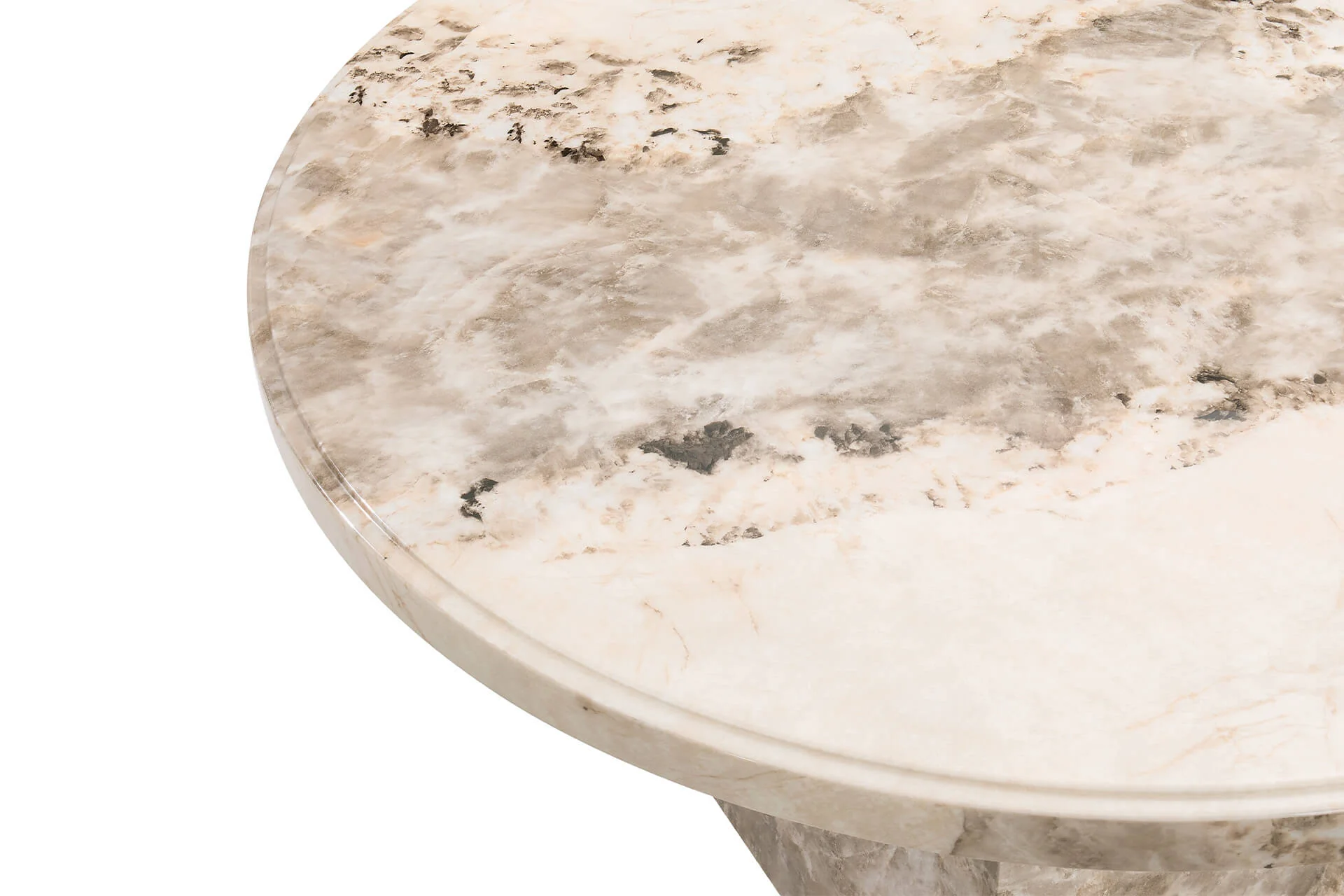 Artemis Round Dining Table 130cm – Mottled Mocha High-Gloss Finish - Image 3