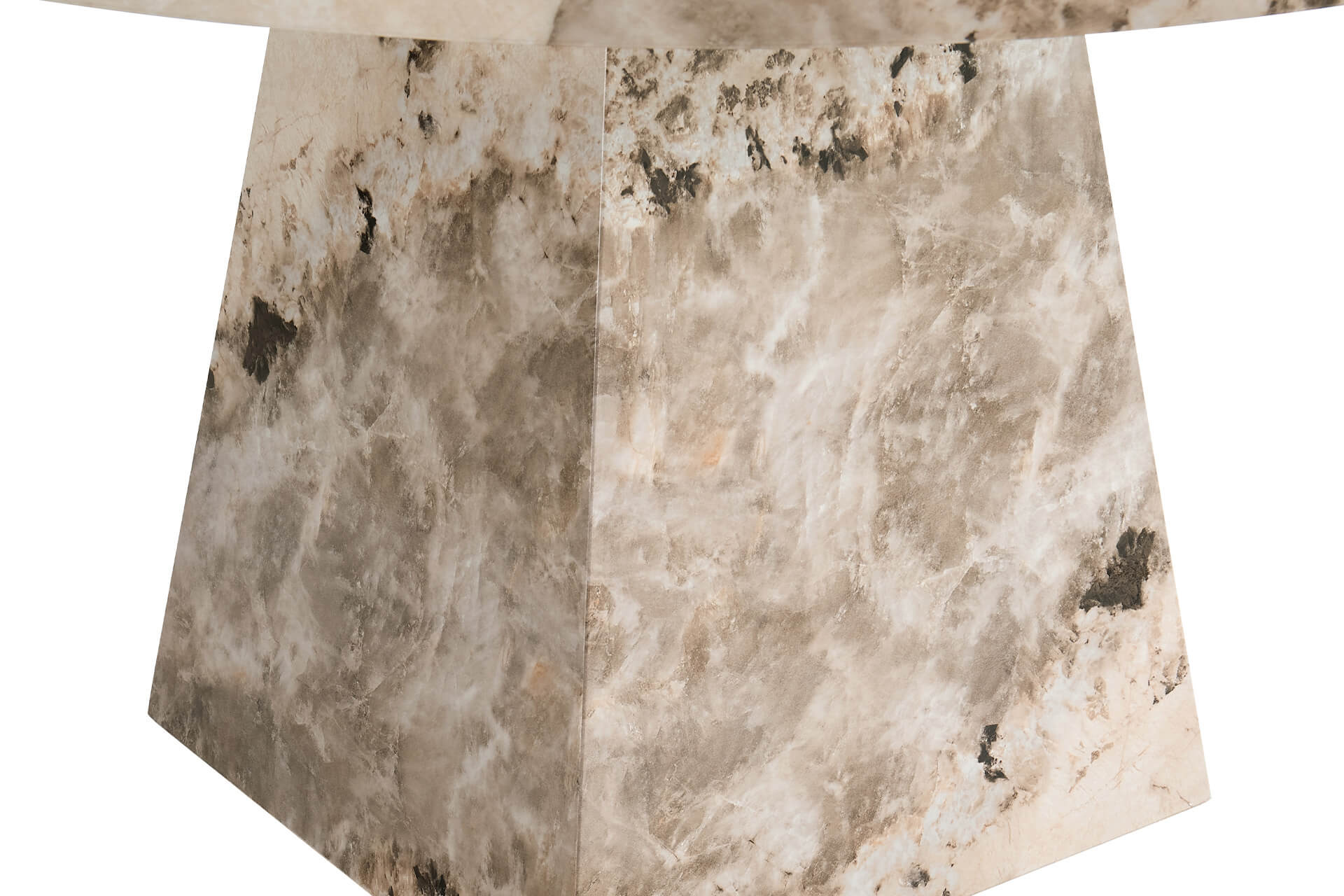Artemis Round Dining Table 130cm – Mottled Mocha High-Gloss Finish - Image 4