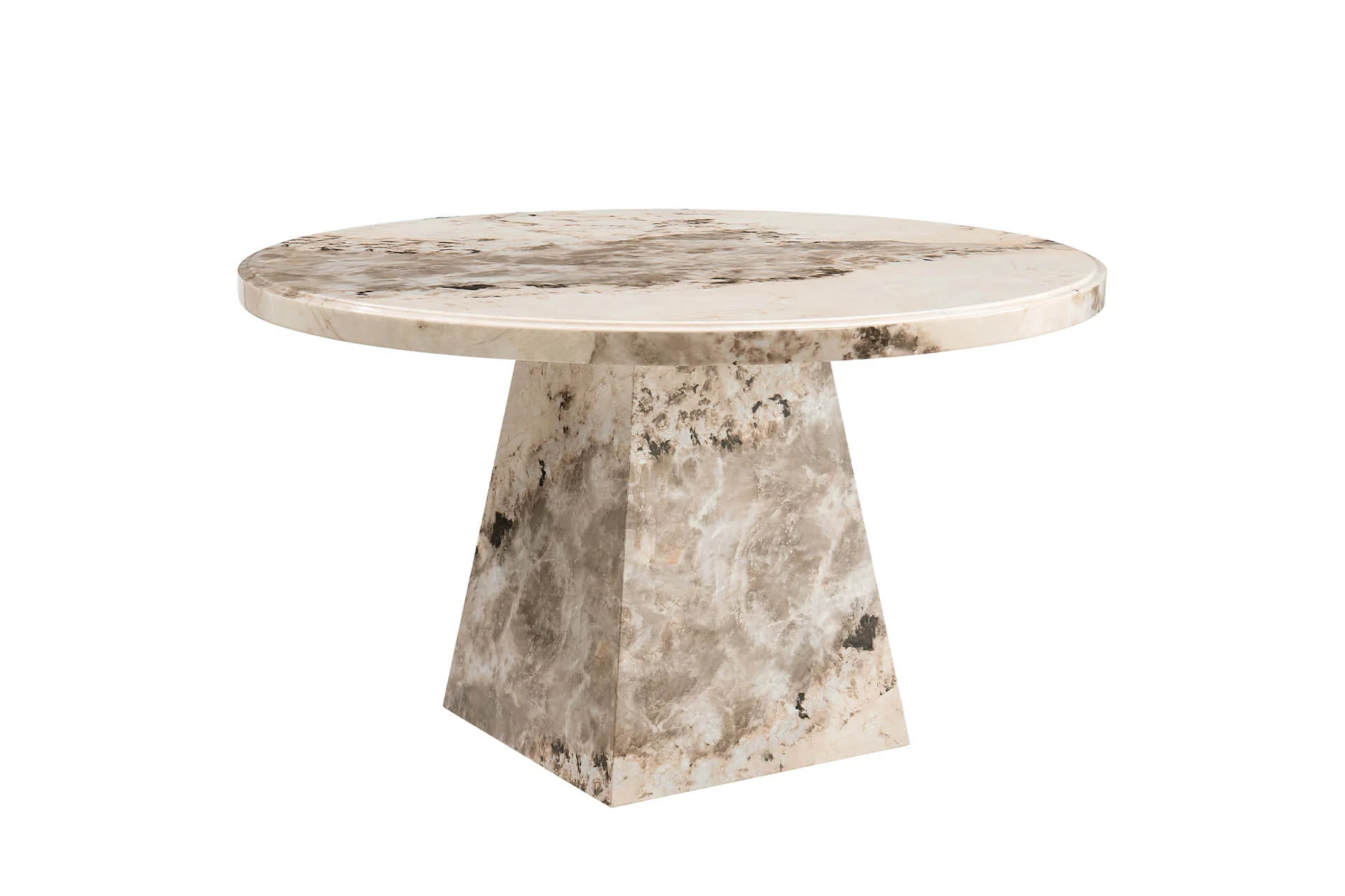 Artemis Round Dining Table 130cm – Mottled Mocha High-Gloss Finish - Image 5