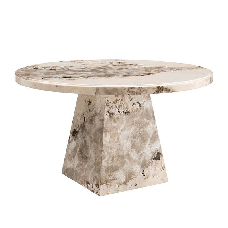 Artemis Round Dining Table 130cm – Mottled Mocha High-Gloss Finish - Image 6