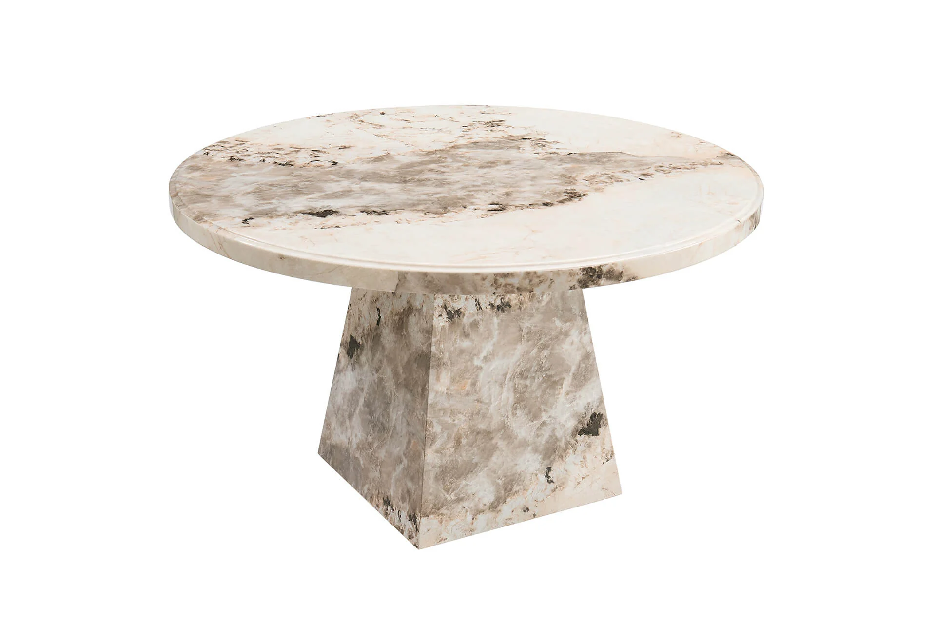 Artemis Round Dining Table 130cm – Mottled Mocha High-Gloss Finish - Image 7