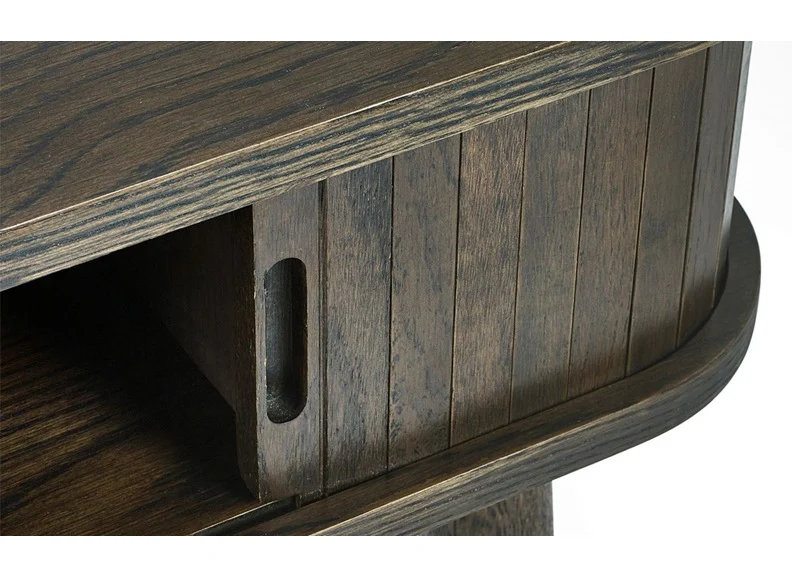 Arya Console Table – Dark Oak with Tambour Sliding Doors - Image 4