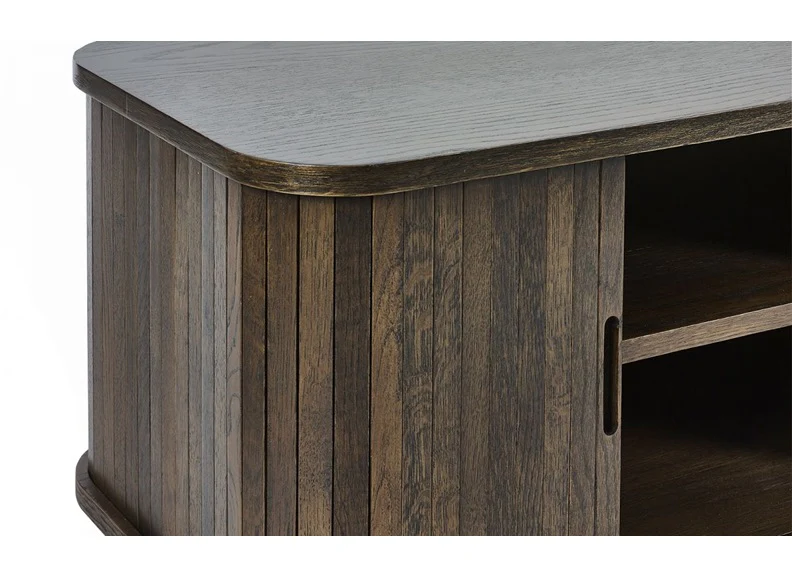 Arya TV Stand – Dark Oak with Tambour Sliding Doors - Image 5