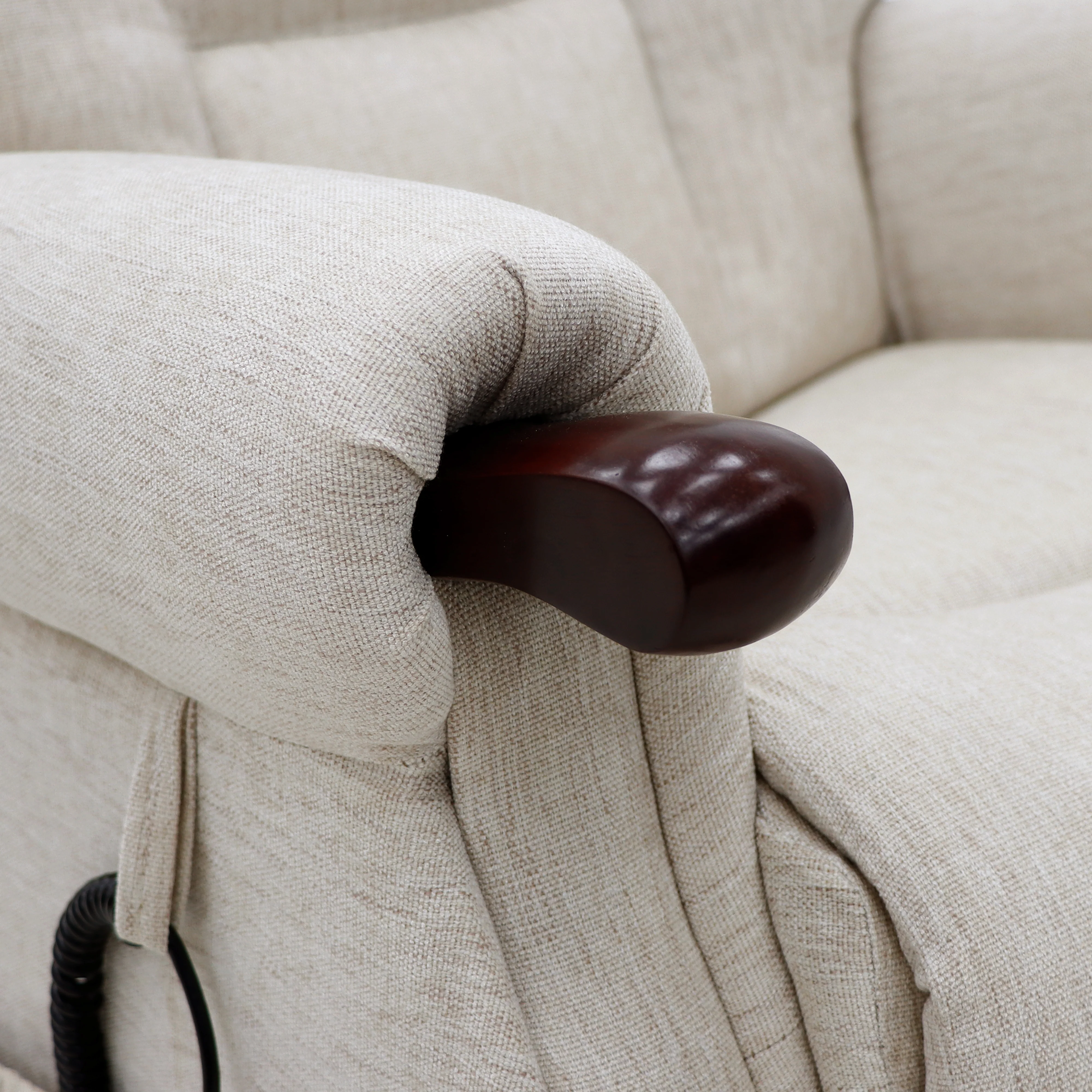 Astoria Dual Motor Lift & Tilt Chair – Beige Fabric with USB Charger - Image 3
