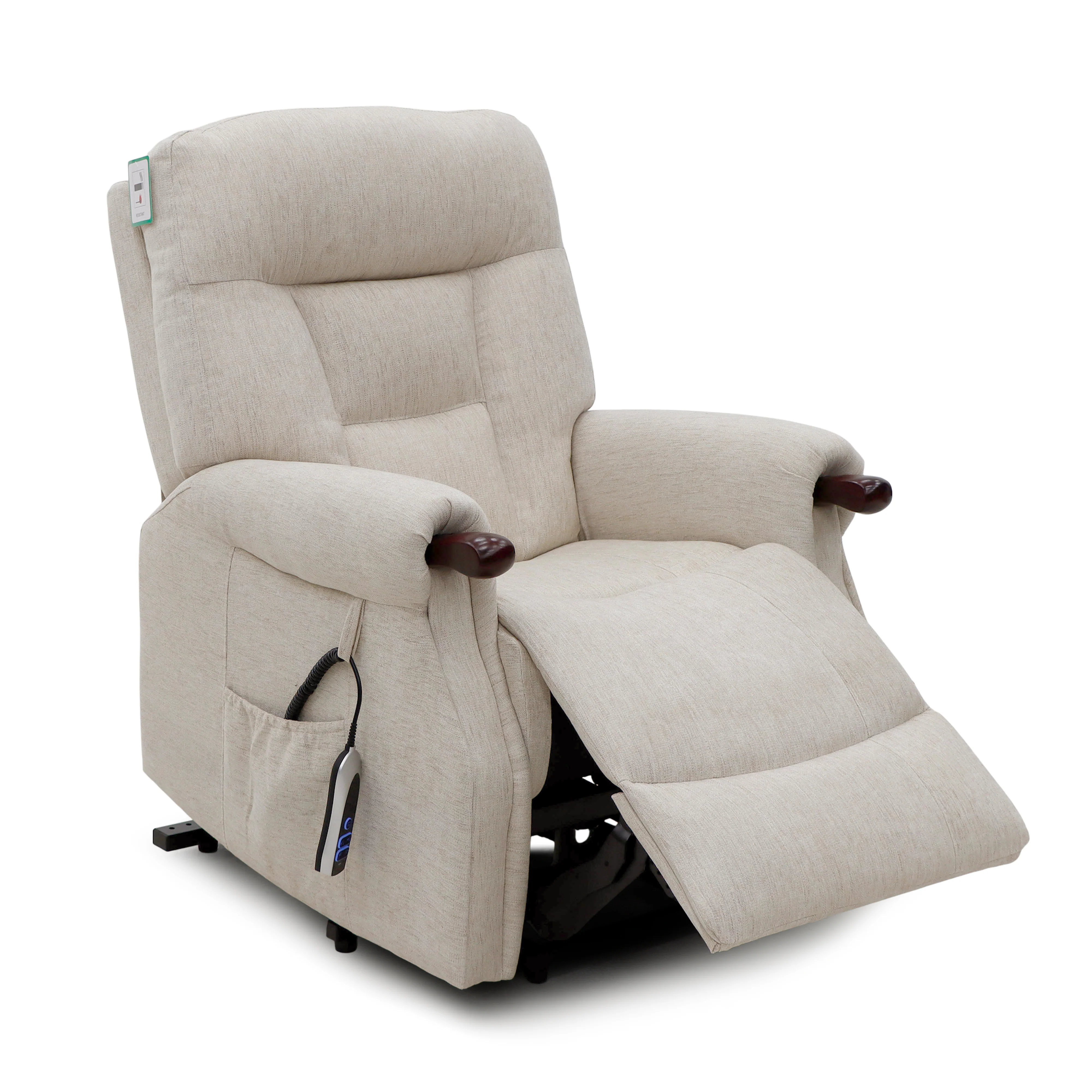 Astoria Dual Motor Lift & Tilt Chair – Beige Fabric with USB Charger - Image 5