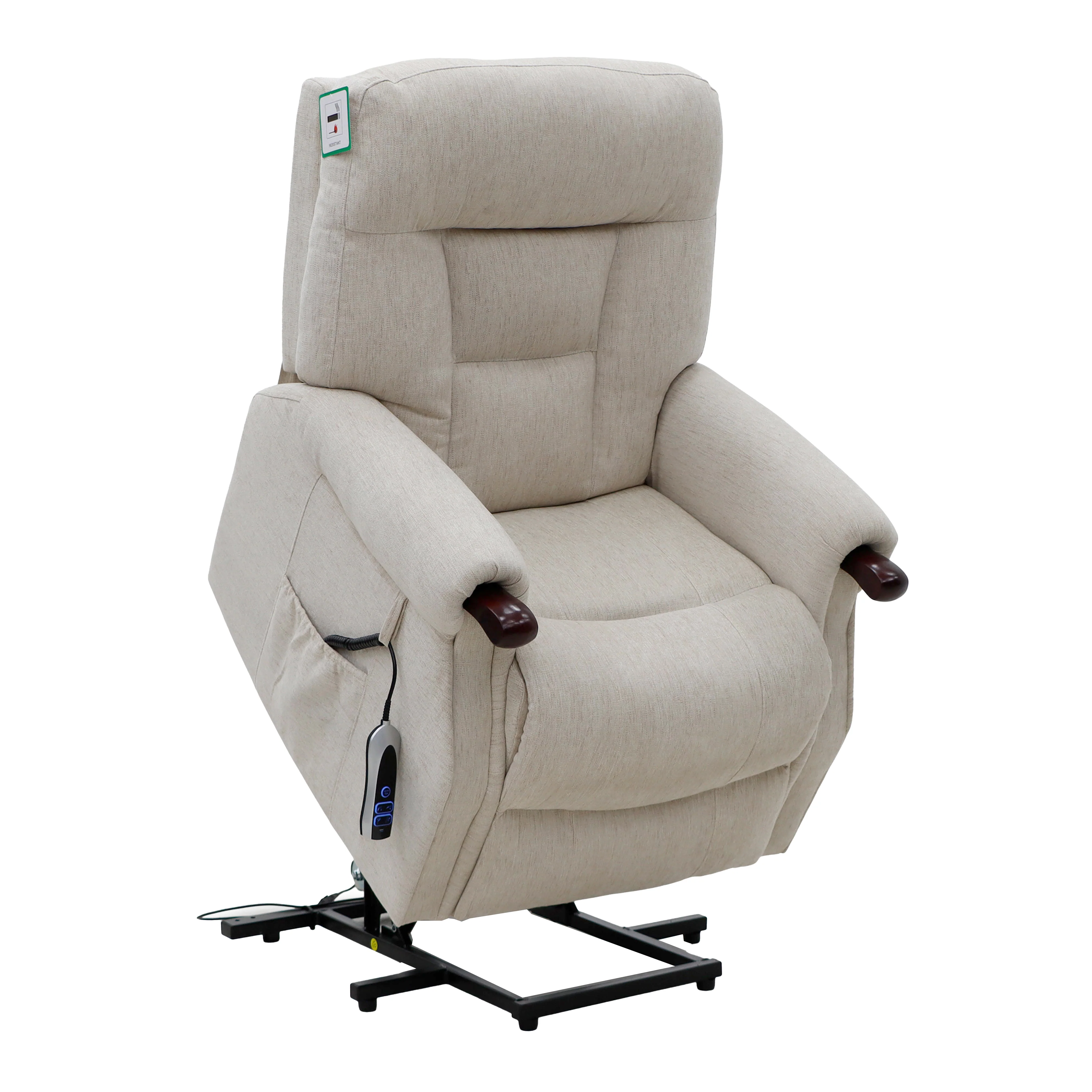 Astoria Dual Motor Lift & Tilt Chair – Beige Fabric with USB Charger - Image 7