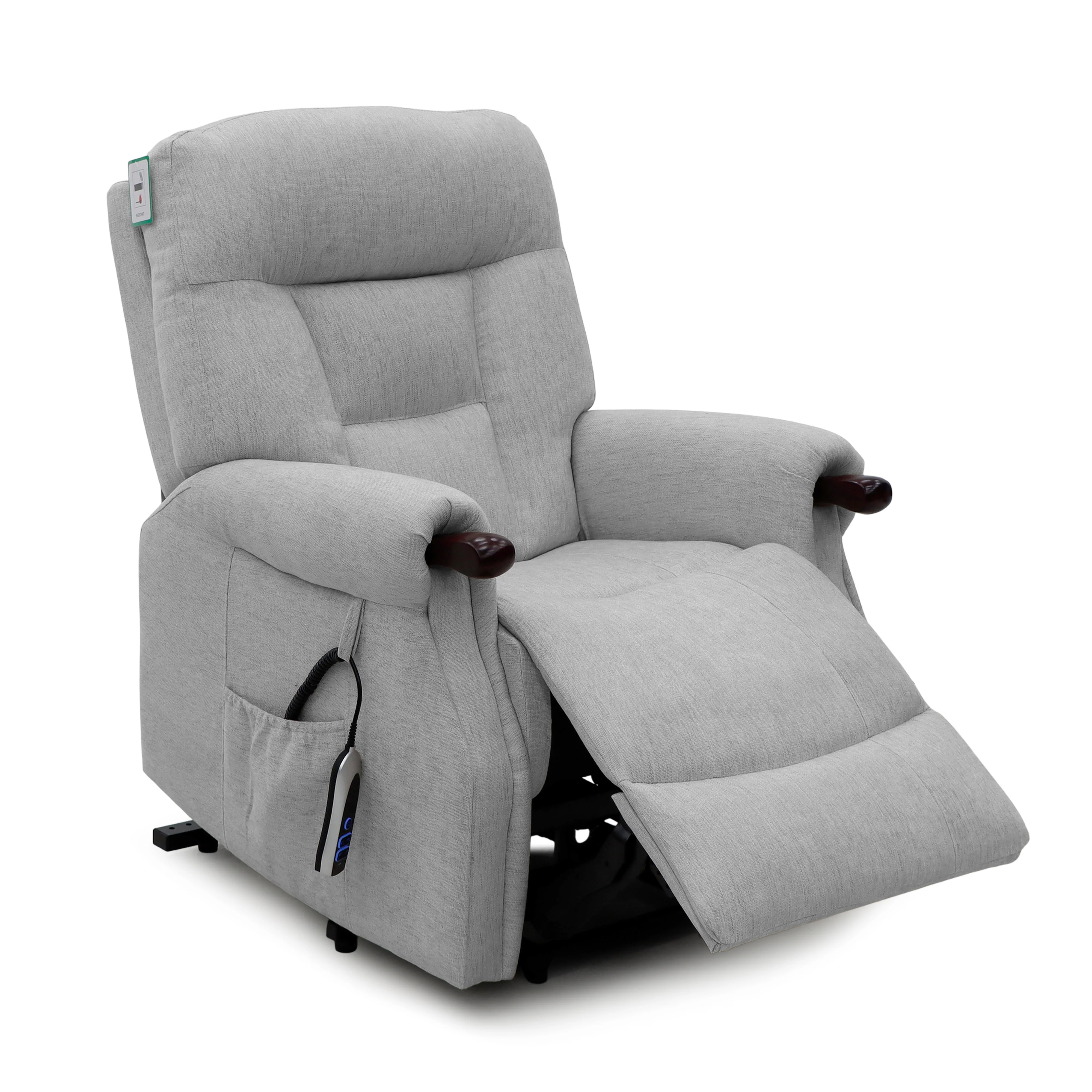 Astoria Dual Motor Lift & Tilt Chair – Silver Fabric with USB Charger - Image 3