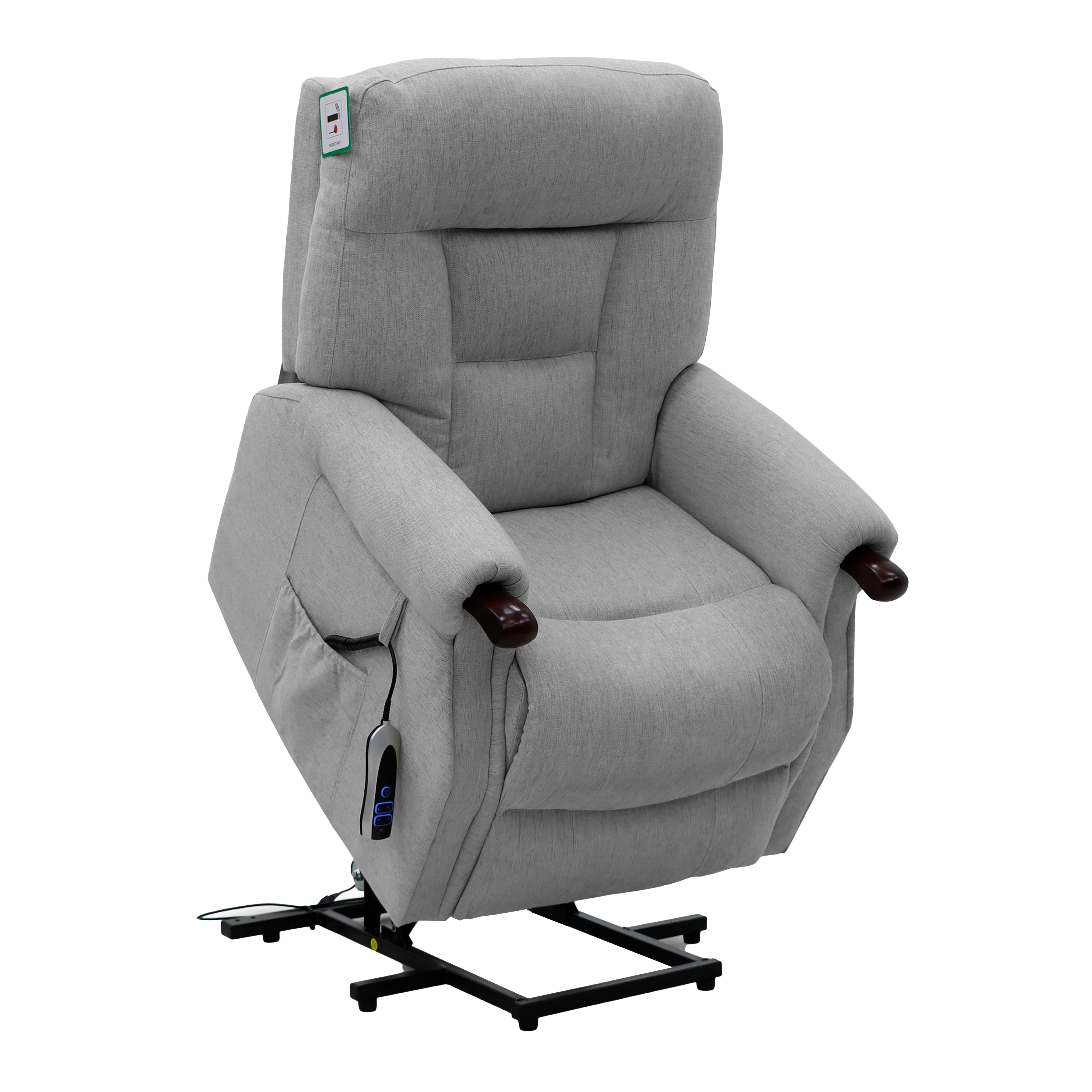 Astoria Dual Motor Lift & Tilt Chair – Silver Fabric with USB Charger - Image 5