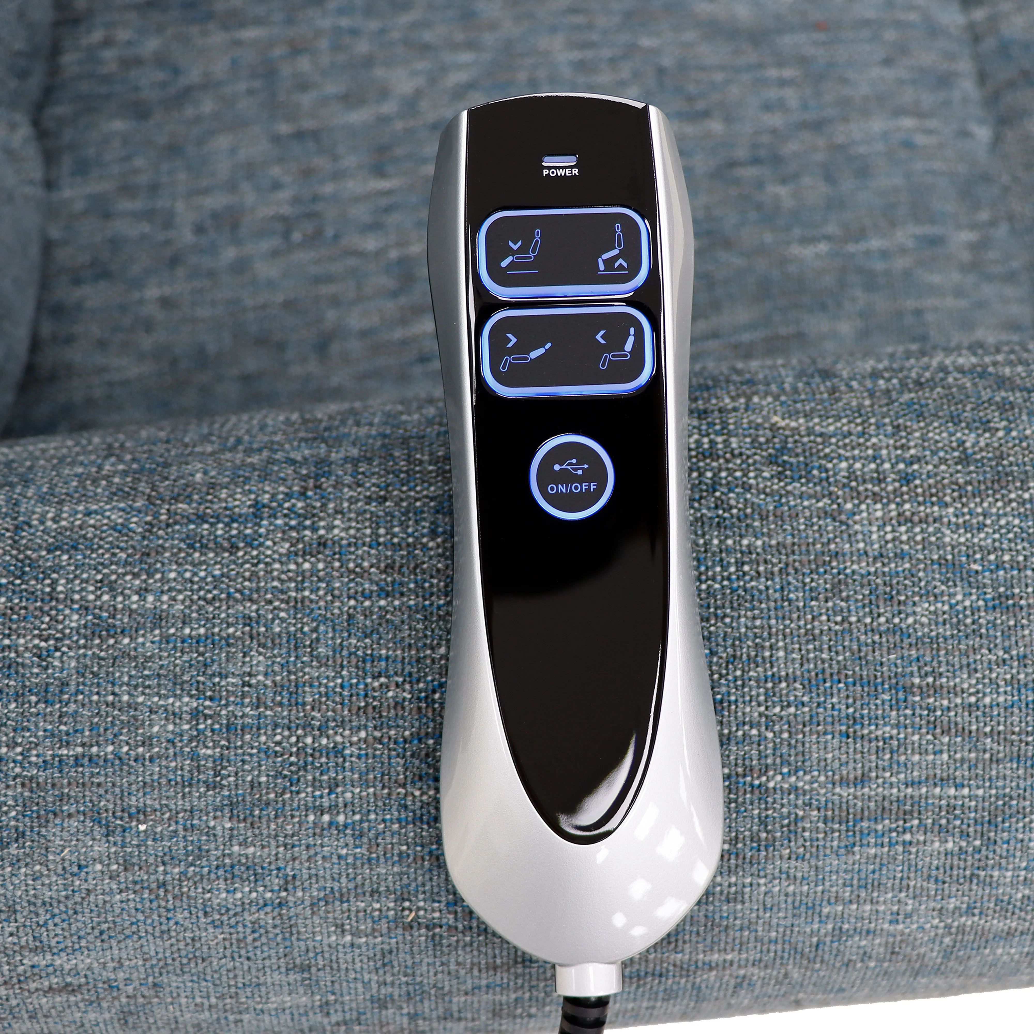 Astoria Dual Motor Lift & Tilt Chair – Steel Fabric with USB Charger - Image 3