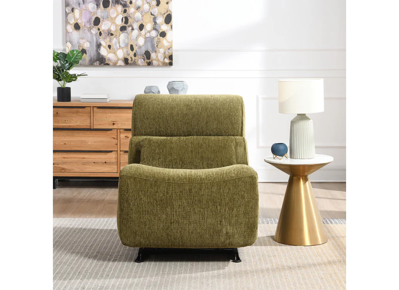 Avebury Olive Reclining Chair – Soft Fabric with Rocking Action - Image 2
