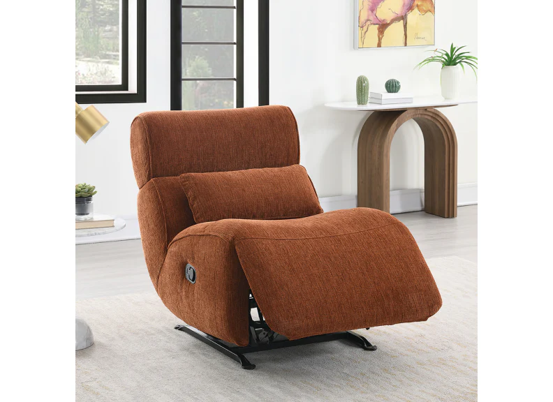 Avebury Terracotta Reclining Chair – Soft Fabric with Rocking Action