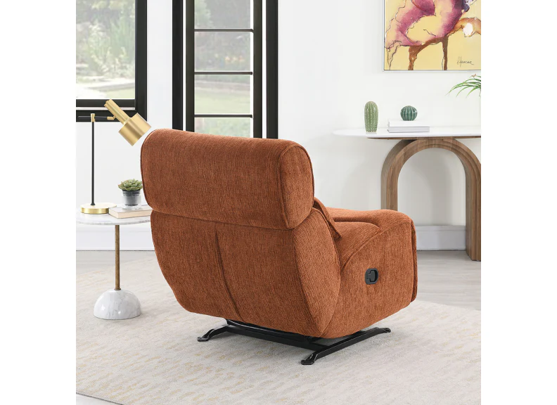 Avebury Terracotta Reclining Chair – Soft Fabric with Rocking Action - Image 3