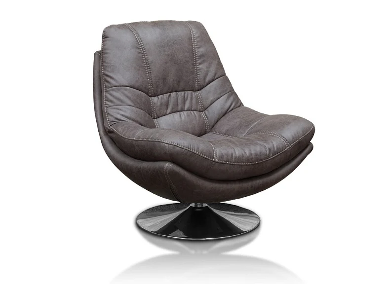 Axis Dark Grey Swivel Armchair W/Optional Stool - Image 5