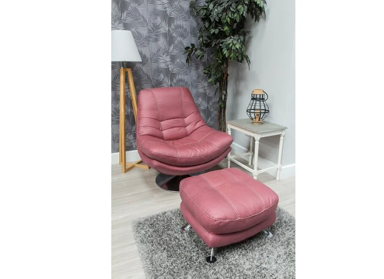 Axis Pink Swivel Armchair W/Optional Stool