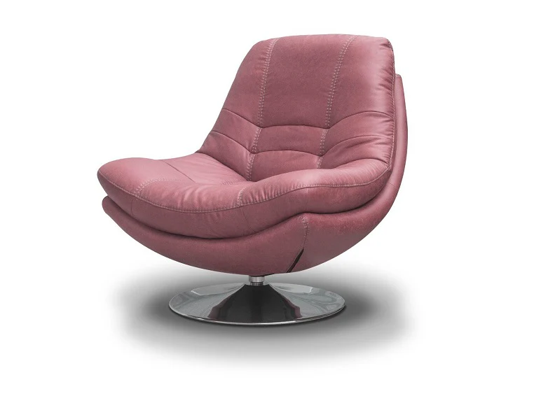 Axis Pink Swivel Armchair W/Optional Stool - Image 5