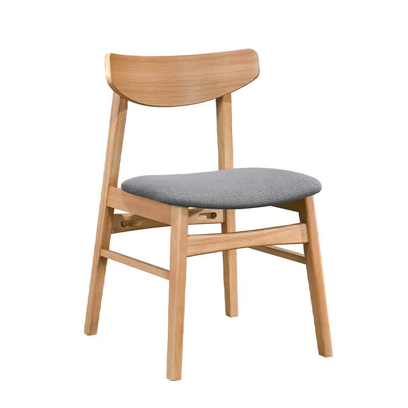 Ayla Dining Chair – Oak with Fabric-Padded Seat - Image 4