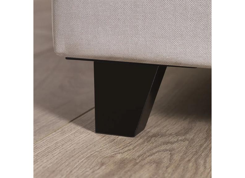 Aylen Cream Fabric Bed Frame with Cushioned Vertical Lined Headboard - Image 2