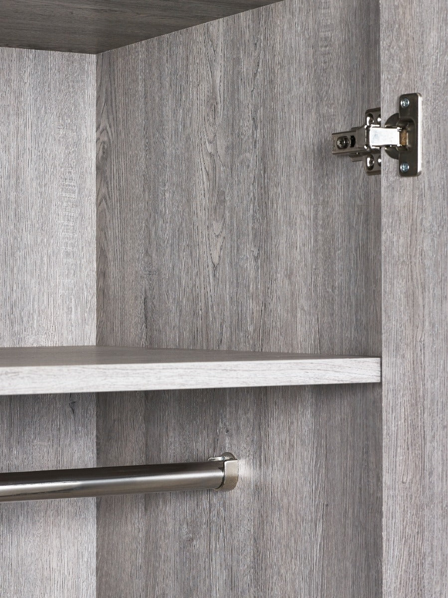 Bali 2 Door 1 Drawer Wardrobe - Grey Oak - Image 7