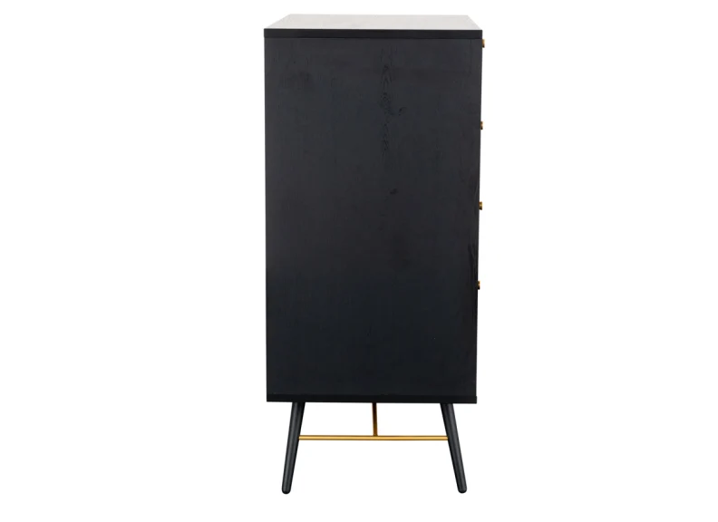 Barcelona Four Drawer Chest – Blackened Oak with Copper Accents - Image 4